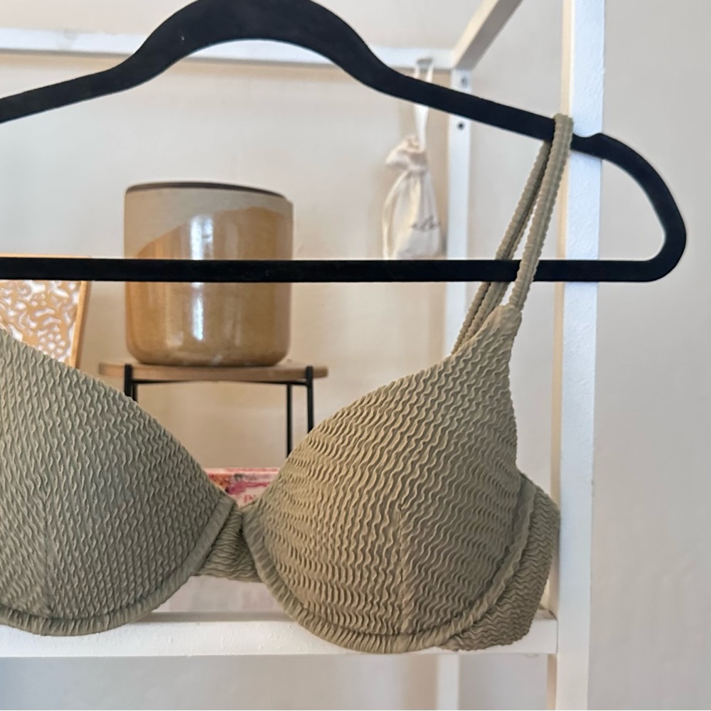 Textured Olive Bikini Top